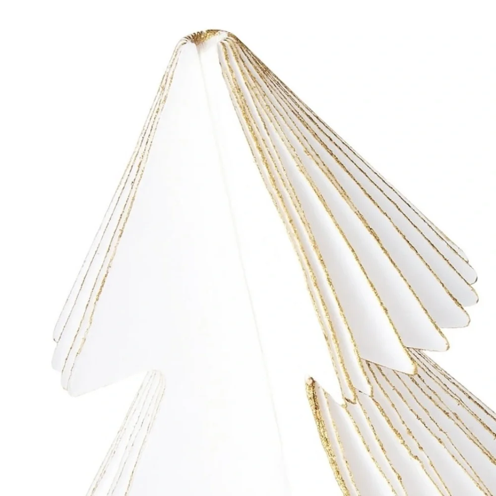 Holiday Time Paper Christmas Tree White Decorations 3 Count